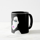 Fashion Girl Black Pink Blue Tasse (VorderseiteRechts)