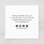 Fashion Girl Black Pink Schönheit Bar Quadratische Visitenkarte (Rückseite)