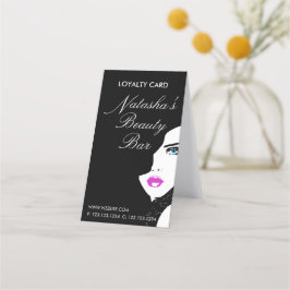 Fashion Girl Black Pink Schönheit Bar Treuekarte