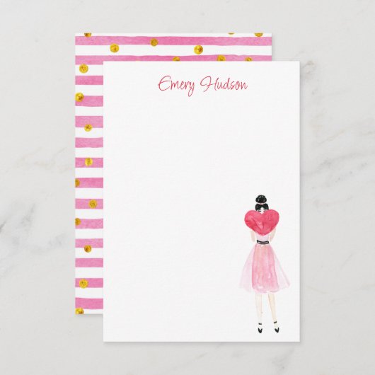 Fashion Girl Dankeskarte (Vorne/Hinten)