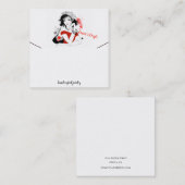 Fashion Girl in Red Necklace Display Quadratische Visitenkarte (Vorne/Hinten)