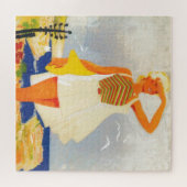 Fashion Girl Monte Carlo Beach Travel Art Collecti Puzzle (Horizontal)