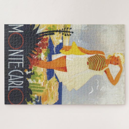 Fashion Girl Monte Carlo Beach Travel Puzzle (Horizontal)