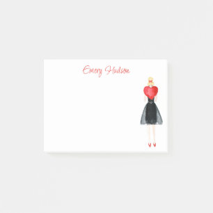 Fashion Girl Post-it-Notes für Wasserfarbenherz Post-it Klebezettel