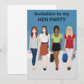 Fashion Girls Hen Party Einladung (Vorne/Hinten)