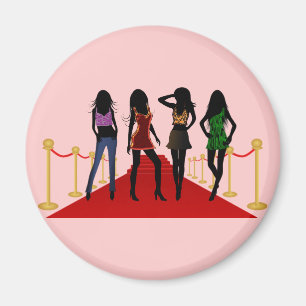 Fashion Girls Posing Models auf Red Carpet Magnete Magnet