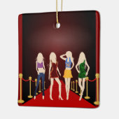 Fashion Girls Red Tepet Square Ornament (Links)