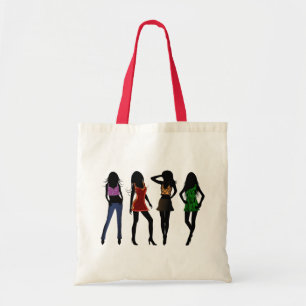 Fashion Girls Silhouette Trendy Budget Tragetasche