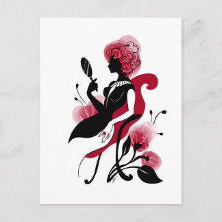 Fashion glamour beautiful graphic illustration postkarte