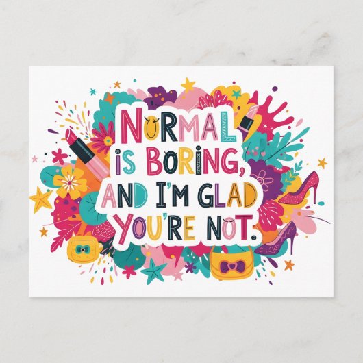 Fashion Glamour Makeup Statement Quote Design Postkarte (Vorderseite)