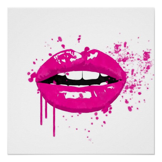 Fashion Glamour trendige Schönheitsschminke rosa L Poster (Vorderseite)