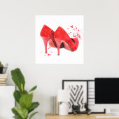 Fashion Glamour Trendmode Stil rote Schuhe Poster (Heimbüro)