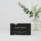 Fashion Gold Brushed Black Visitenkarte (Stehend Vorderseite)