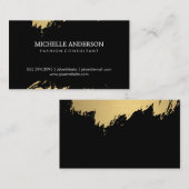Fashion Gold Brushed Black Visitenkarte (Vorne/Hinten)