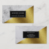 Fashion Gold Marble Geometric Color Block Visitenkarte (Vorne/Hinten)