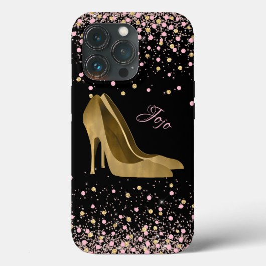 Fashion Gold Stiletto High Heels Glam Case-Mate iPhone Hülle (Rückseite)