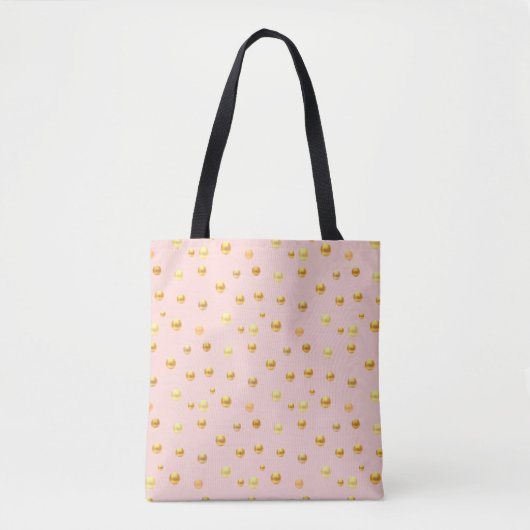 Fashion Golden Polka Dots on Pink Tasche (Vorderseite)