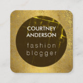 Fashion Grunge Luxe Gold Speck Quadratische Visitenkarte (Vorderseite)