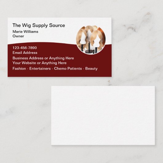 Fashion Hair Wigs Business Cards Visitenkarte (Vorne/Hinten)