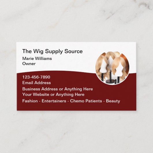 Fashion Hair Wigs Business Cards Visitenkarte (Vorderseite)