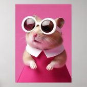 Fashion Hamster in Pink Dress - Cute Animal Poster (Vorne)