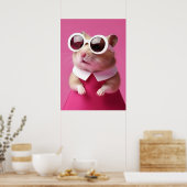 Fashion Hamster in Pink Dress - Cute Animal Poster (Küche)