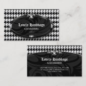 Fashion Houndstooth Fleur de lis Jewelry Silver Bl Visitenkarte (Vorne/Hinten)