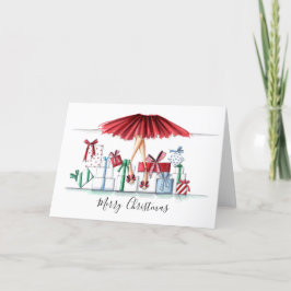 Fashion Illustrated Christmas Card Santa's Helper Feiertagskarte