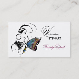 Fashion Illustration Beauty Business Butterfly Visitenkarte