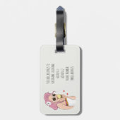 Fashion Illustration Girl Sommer Holiday Beach Sun Gepäckanhänger (Rückseite vertikal)