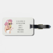 Fashion Illustration Girl Sommer Holiday Beach Sun Gepäckanhänger (Rückseite horizontal)