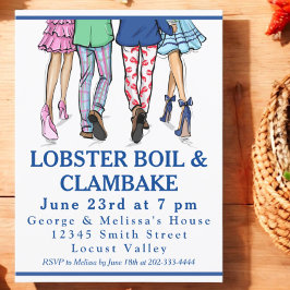 Fashion Illustration Lobster Boil Clambake Party Einladung
