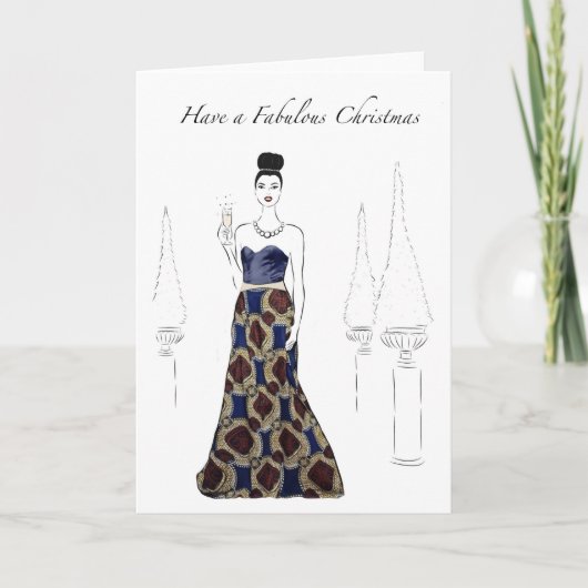 Fashion Illustration Weihnachtskarten Feiertagskarte (Vorderseite)