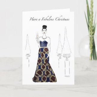 Fashion Illustration Weihnachtskarten Feiertagskarte