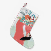 Fashion illustration with drawn pink flamingoflami kleiner weihnachtsstrumpf (Vorderansicht (hängend))