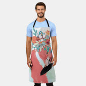 Fashion illustration with drawn pink flamingoflami schürze (Getragen)