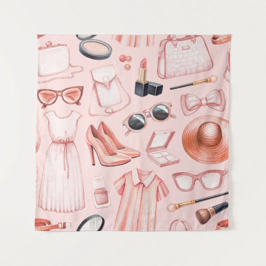 Fashion illustrations. Seamless pattern Wandteppich (Vorderseite)