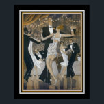 "Fashion Imitate Pas" Art Deco Dance Print 16x20 Poster<br><div class="desc">Humorvolle Art Deco Print aus Le Sourire of Dancing Pious Couple ca. 1920er</div>