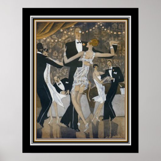"Fashion Imitate Pas" Art Deco Dance Print 16x20 Poster (Vorne)