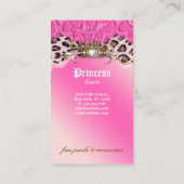 Fashion Jewelry Business Card Leopard Lace Pink Visitenkarte (Rückseite)