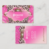 Fashion Jewelry Business Card Leopard Lace Pink Visitenkarte (Vorne/Hinten)