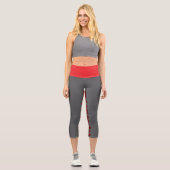 Fashion Lava Gray High Waisted Capri Leggings (Vorderseite)