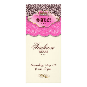 Fashion Leopard Juwelry Crown Lace Pink Werbekarte