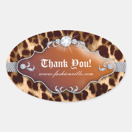 Fashion Leopard Sticker Juwelier Brown (Vorderseite)