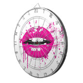Fashion lips Kuss Glamour Beauty-Stil rosa Dartscheibe (Vorderseite rechts)
