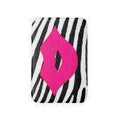 Fashion Lips Kuss Pink Girl Zebra Glamour Badematte (Vorderseite Vertikal)