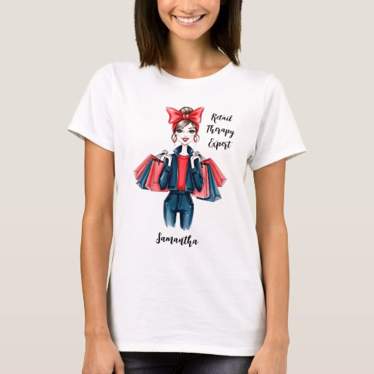 Fashion Lovers Retail Therapy Expert – Custom Name T-Shirt (Vorderseite)