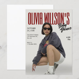 Fashion Magazine Foto Babydusche Einladung