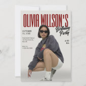 Fashion Magazine Foto Geburtstag Einladung (Vorderseite)