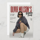 Fashion Magazine Foto Geburtstag Einladung (Vorne/Hinten)
